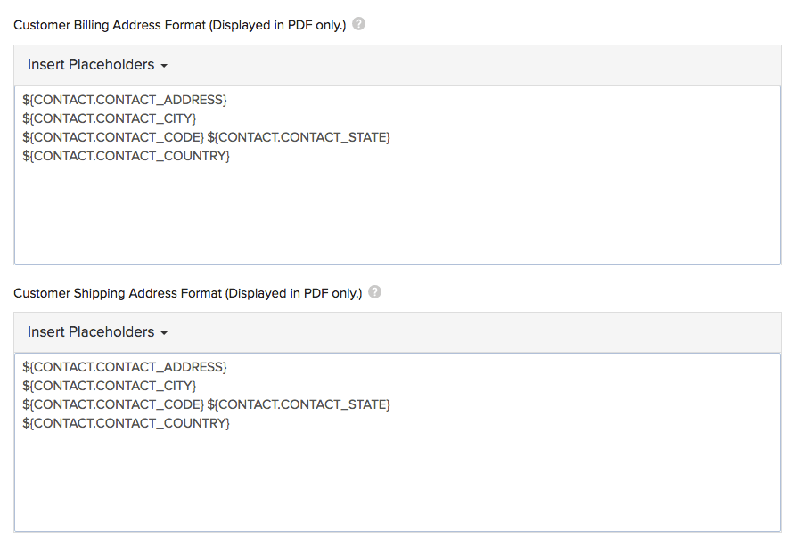 Contact Preferences - Contact Address Format