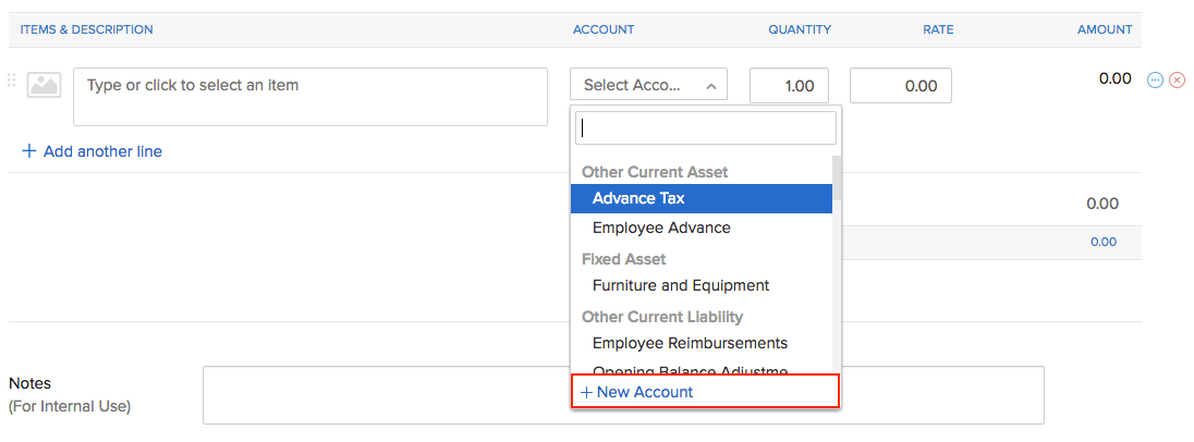 Select New Account