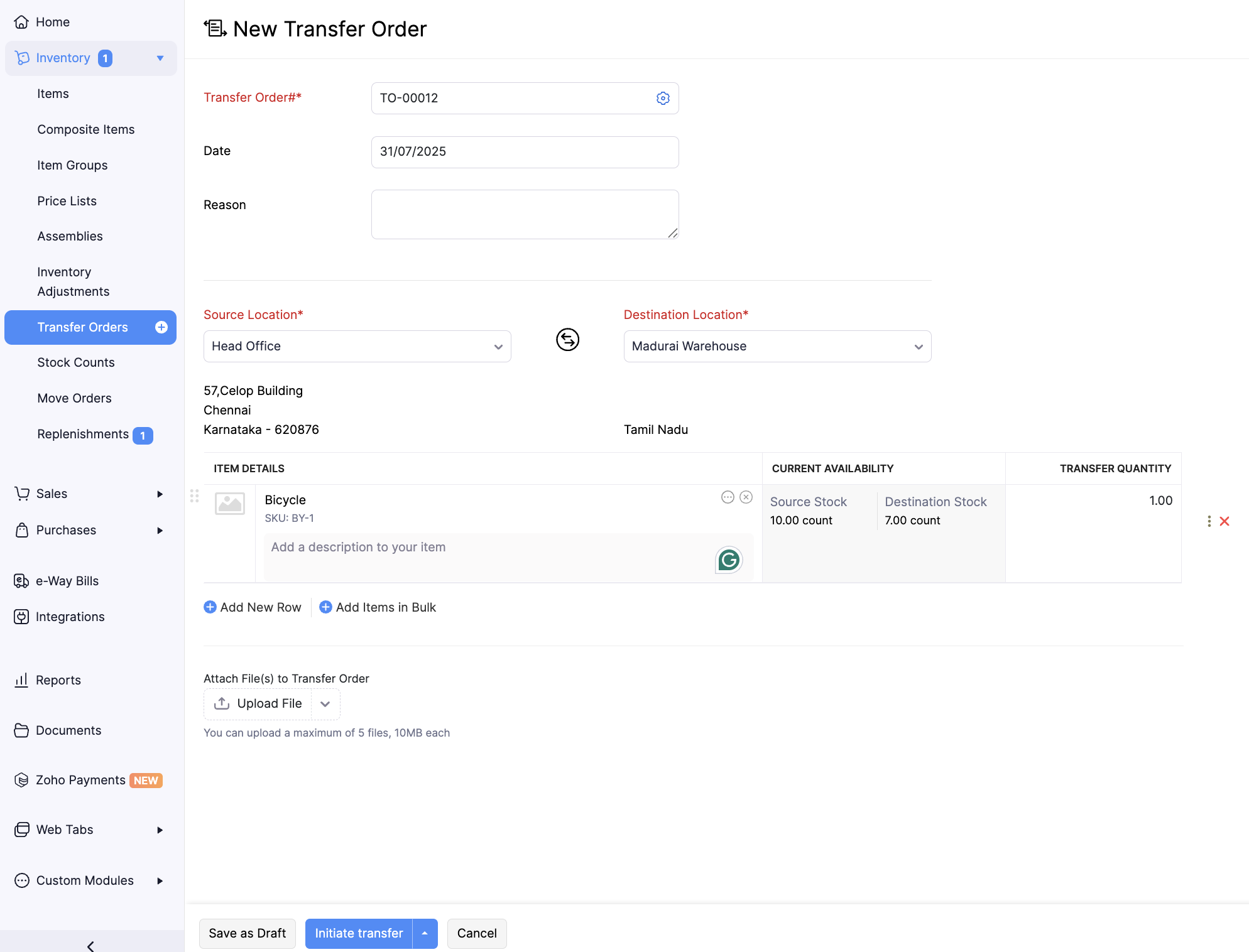 New Transfer Order 2