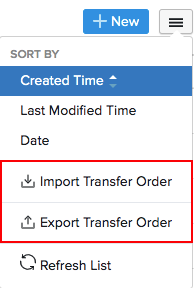 Export Transfer Order