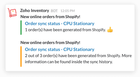 Orders Sync in Slack