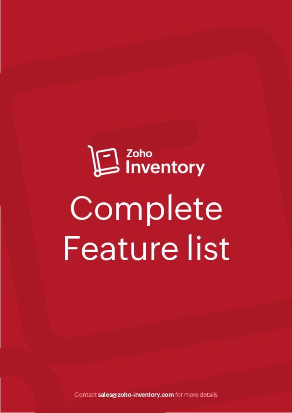 Zoho Inventory Features - Guide