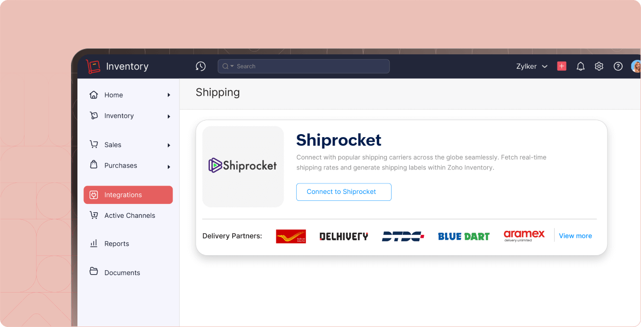 Shiprocket inventory management | Zoho Inventory