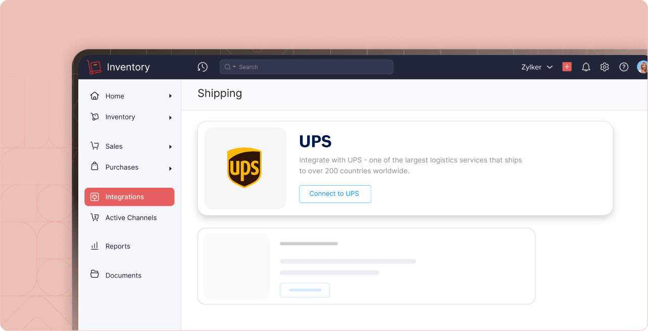 Dashboard - UPS | Zoho Inventory