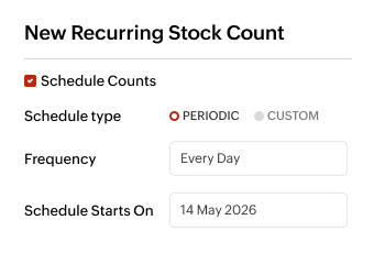 Recurring Stock Counts - Zoho Inventory