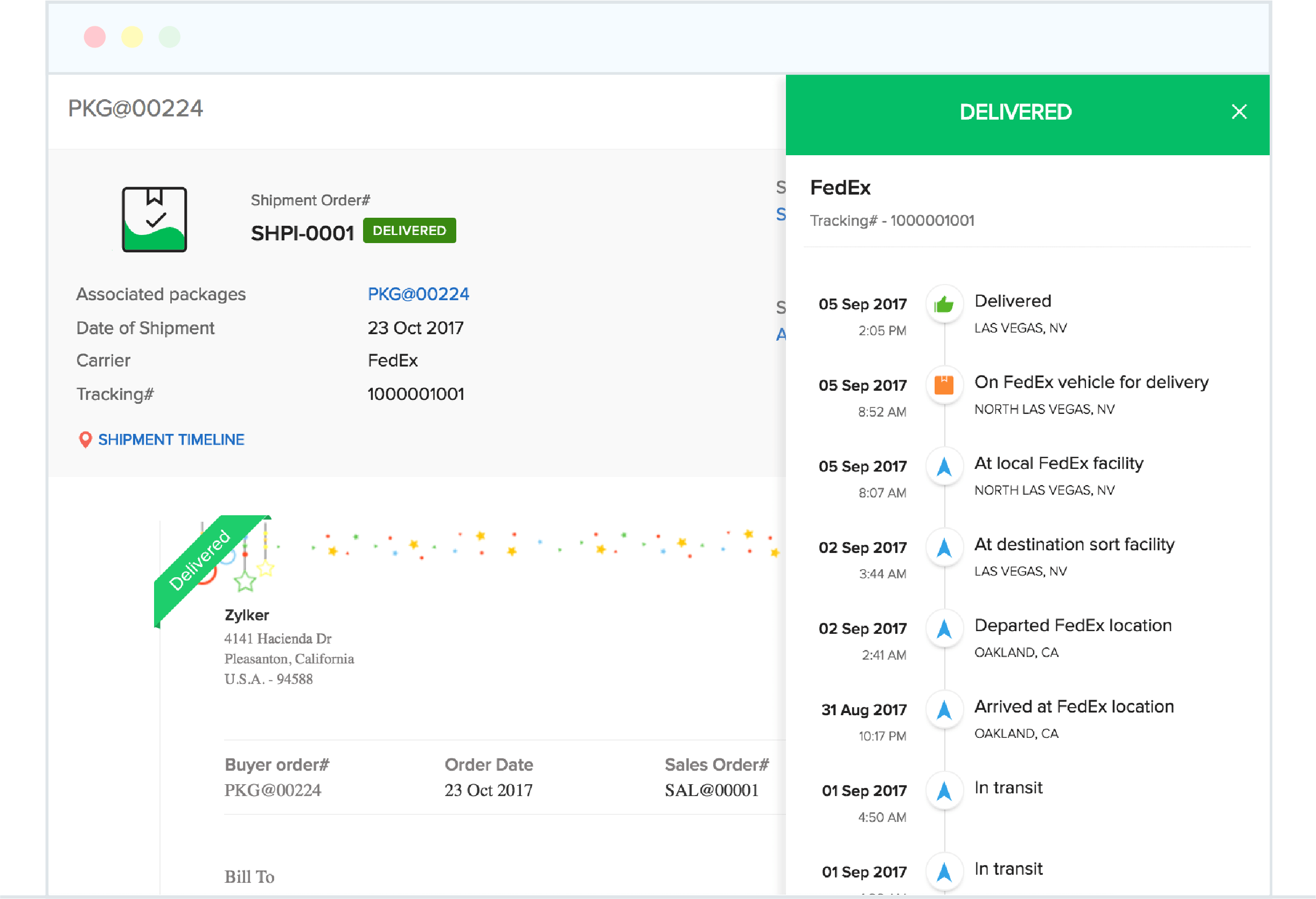 Shipment tracking  - Zoho Inventory