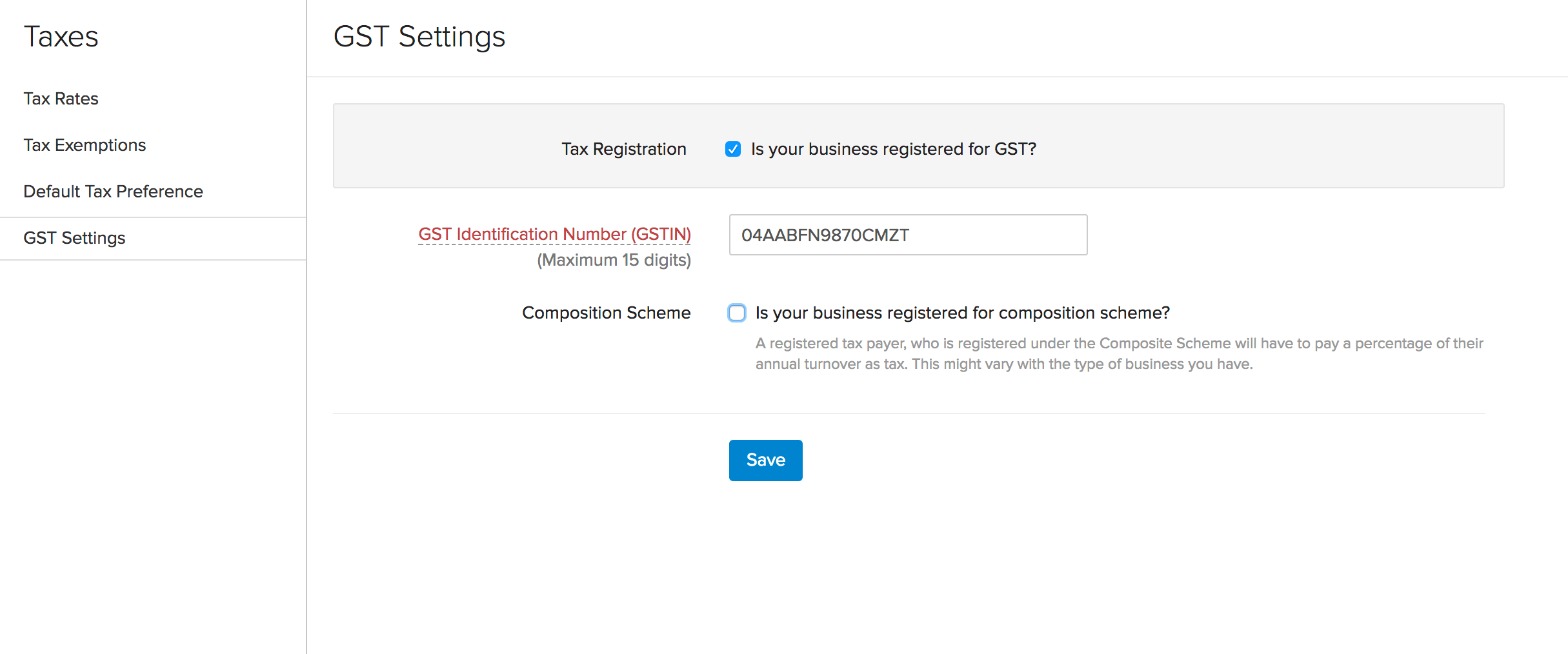 Enable GST Settings