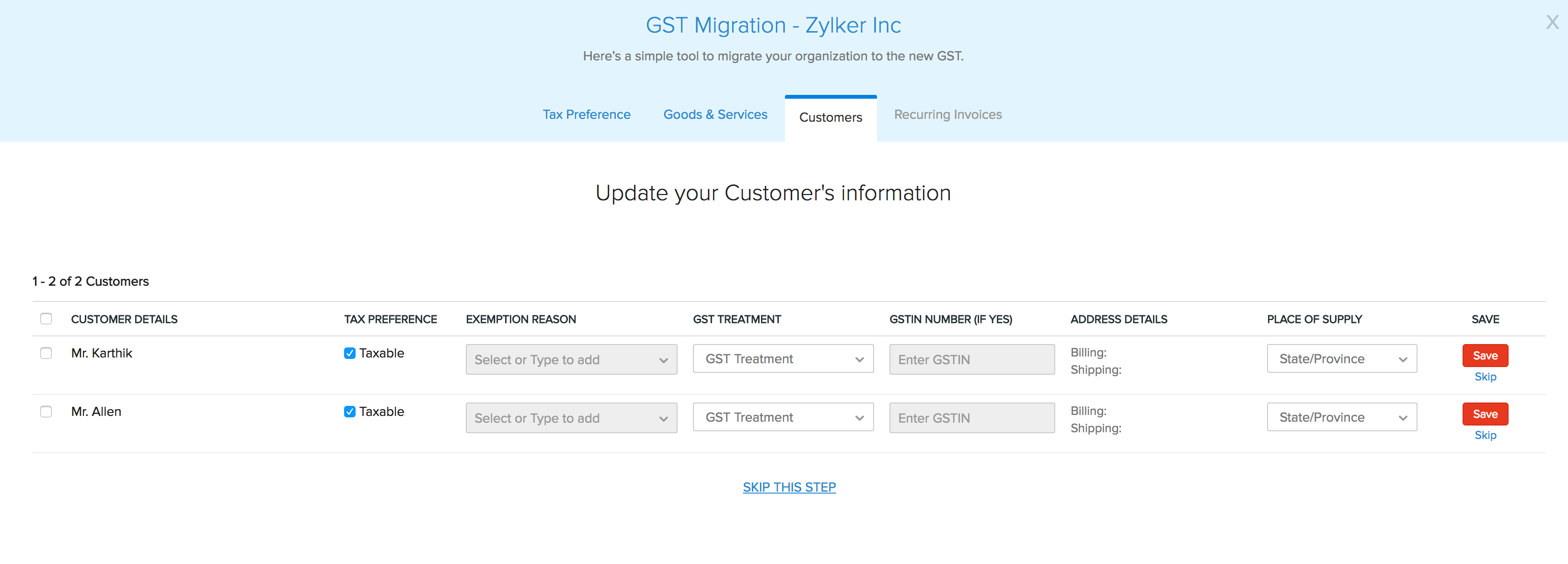 Enable GST Settings