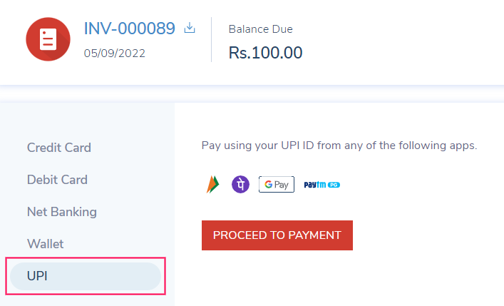 Pay via UPI