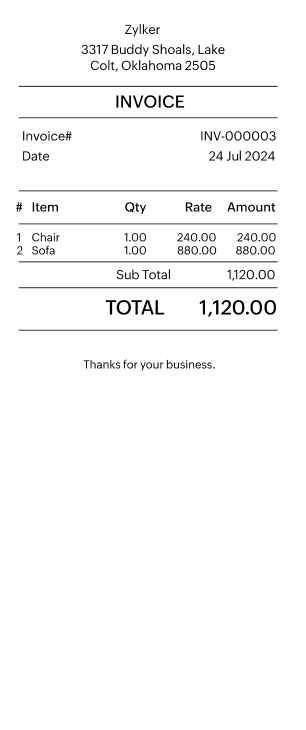 Zoho Invoice - Custom Templates