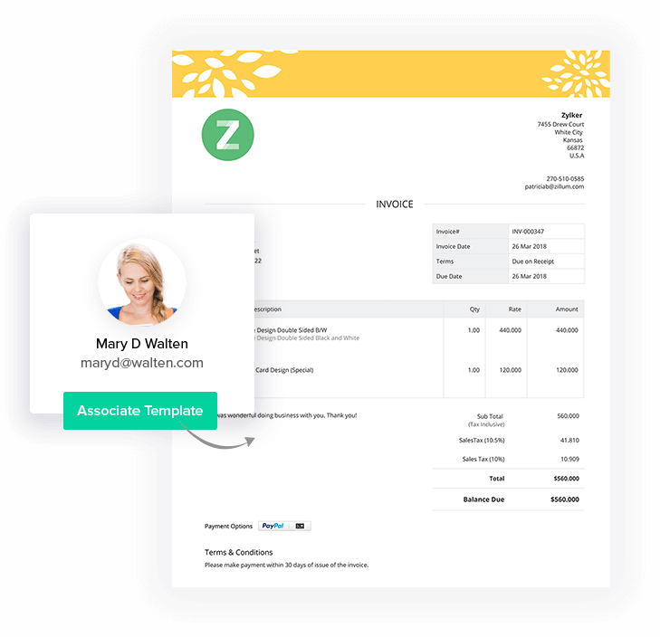 Simple Invoice Templates - Zoho Invoice