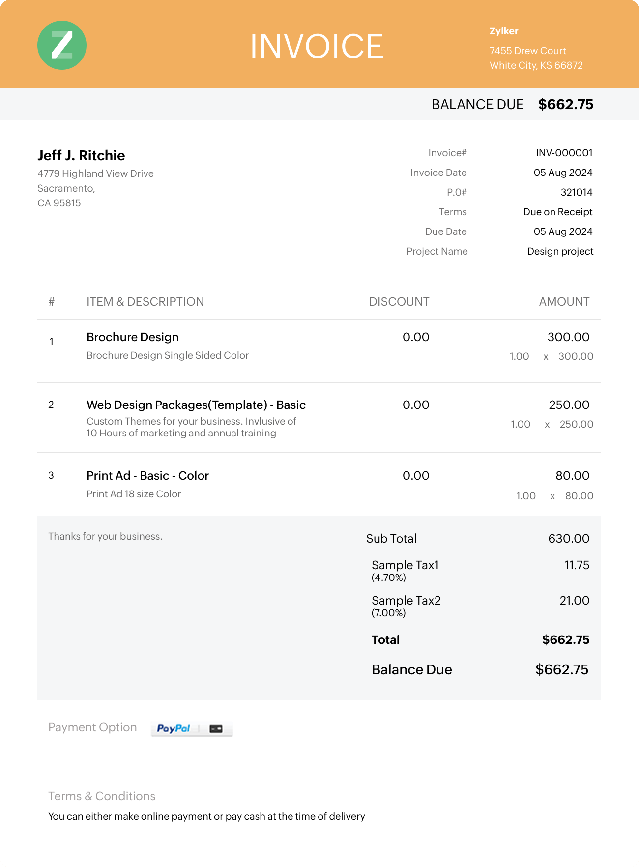 Microsoft Invoice Template | Zoho Invoice