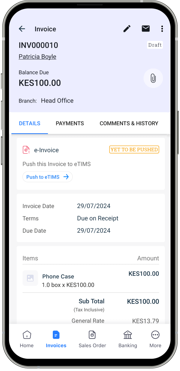 Zoho books dashboard