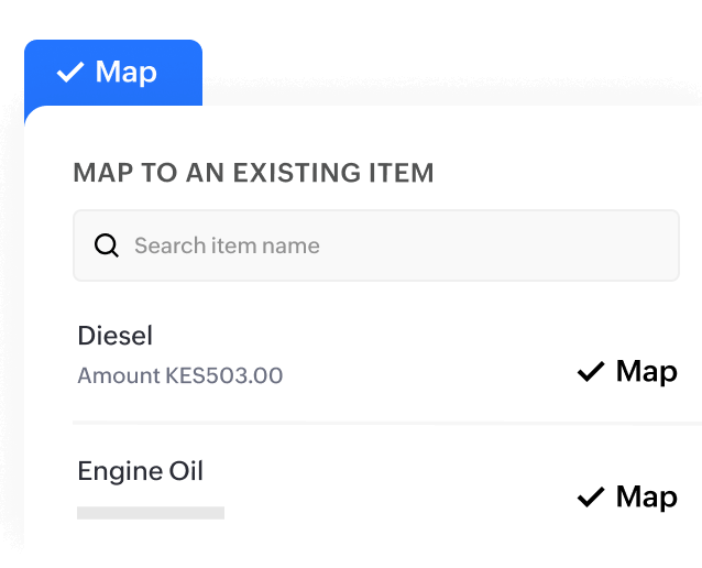 Map your bills and items from KRA: Mapping an existing item to the item fetched from KRA