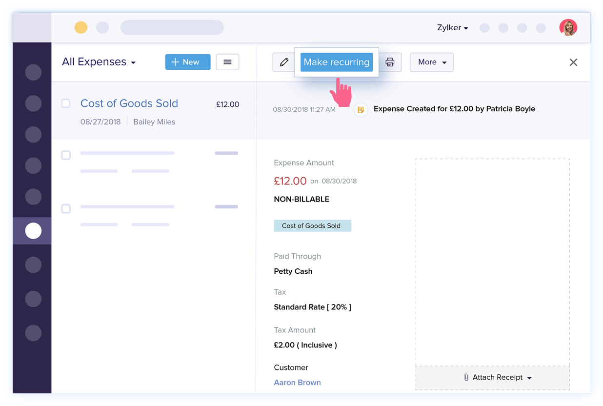 Recurring Expenses Management - Expense Accounting Software | Zoho Books