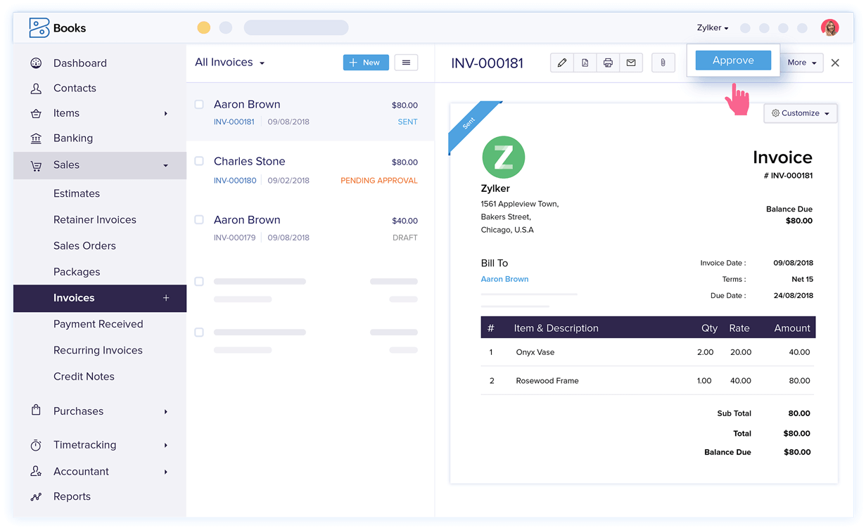 Invoice Approval Software - Billing and Invoicing Software | Zoho Books