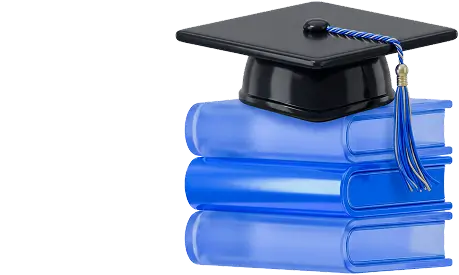 Illustration of a book and scholar cap