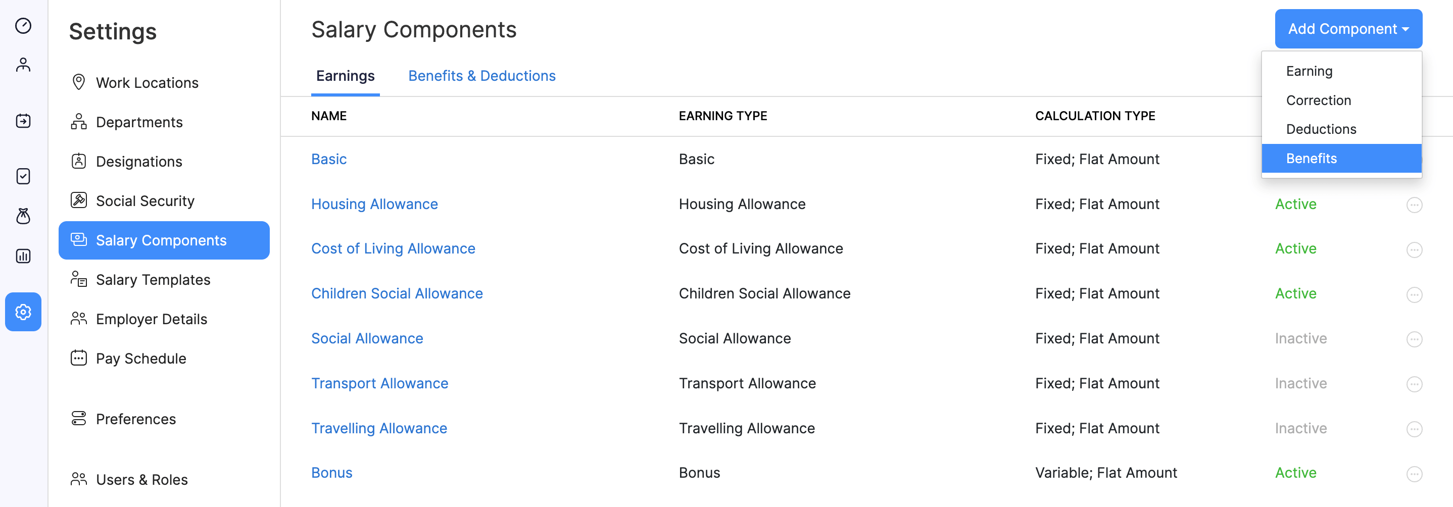 Salary Components