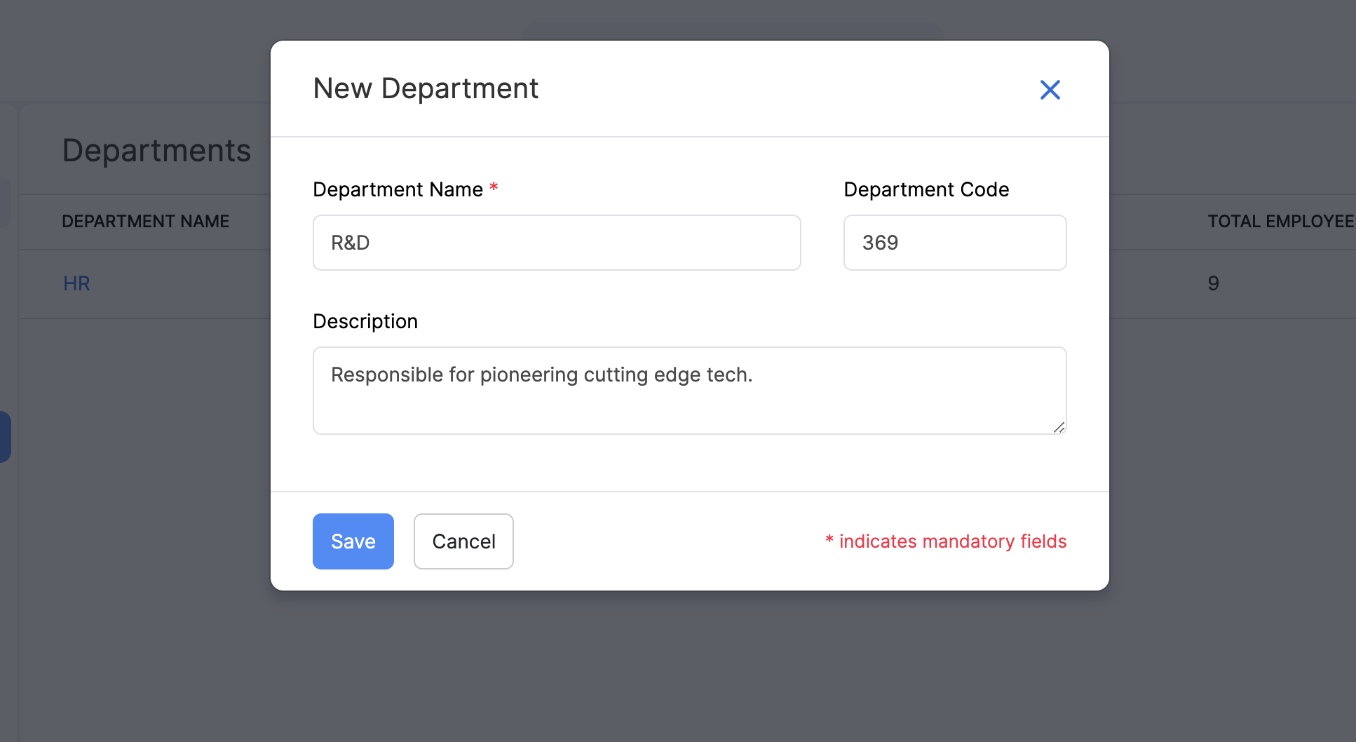 Departments and Designations