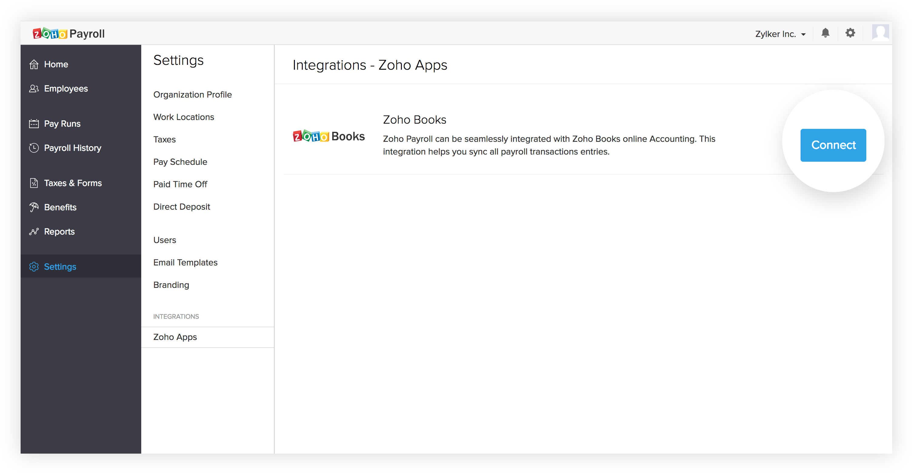 Zoho Books Connect