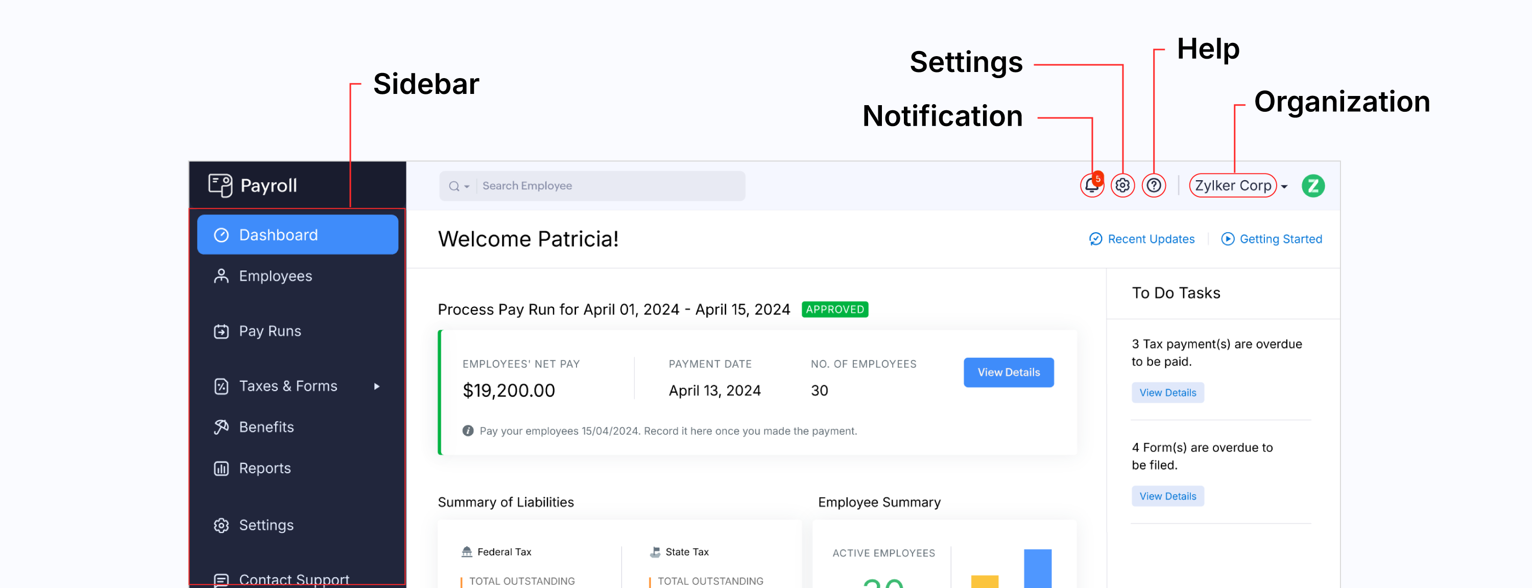 Navigate Zoho Payroll