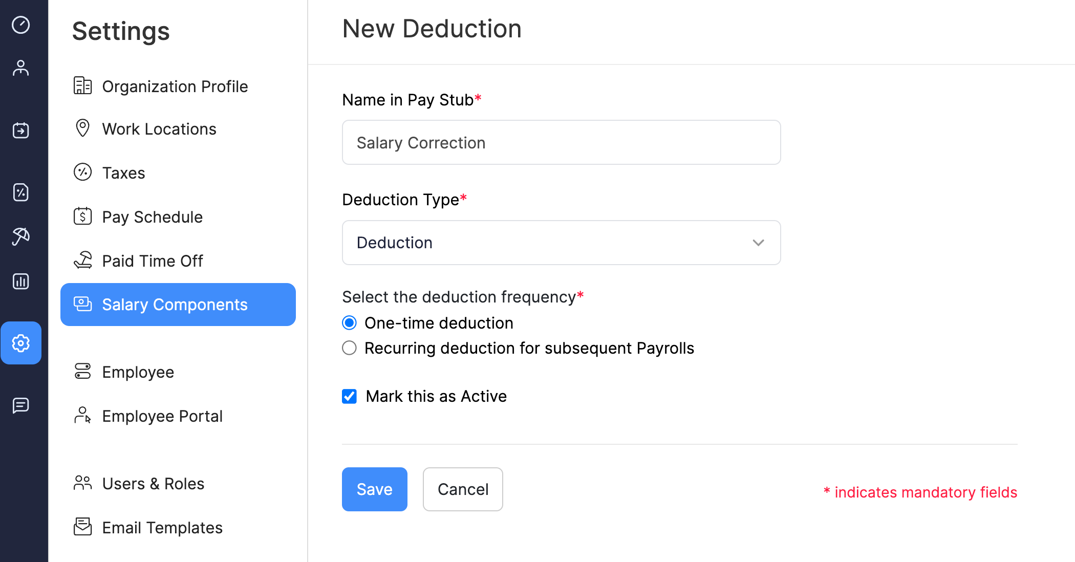 Add Deduction