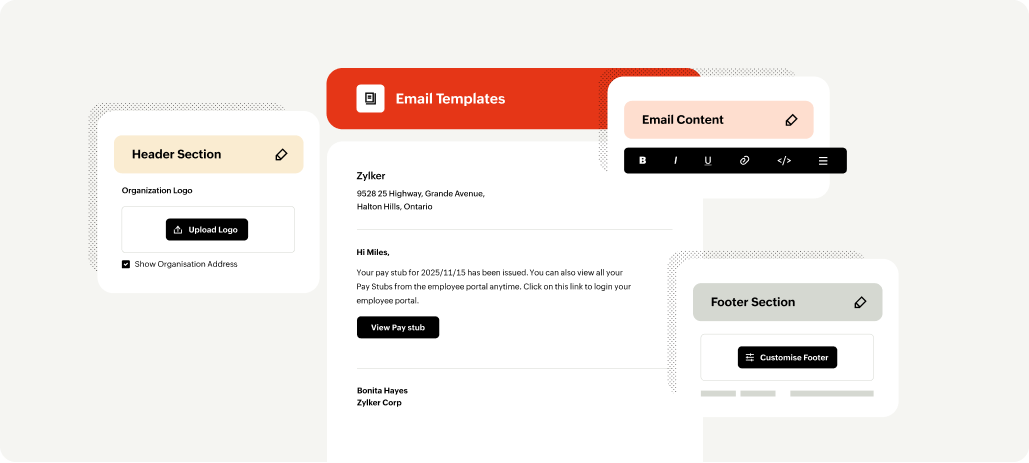 Zoho Payroll Canada - customizations