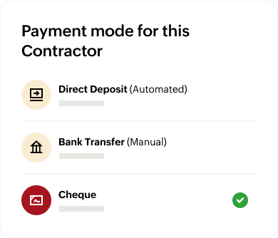 User payment details with payment method selection