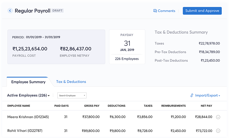 Complete payroll processing faster - Zoho Payroll