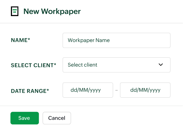 Easily create and organize workpapers