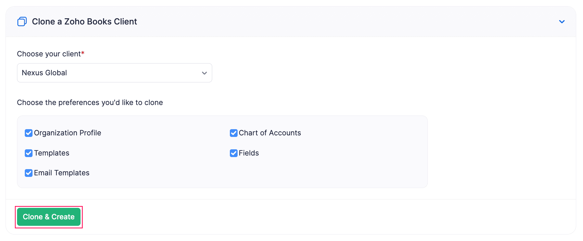 Clone Zoho Books Client