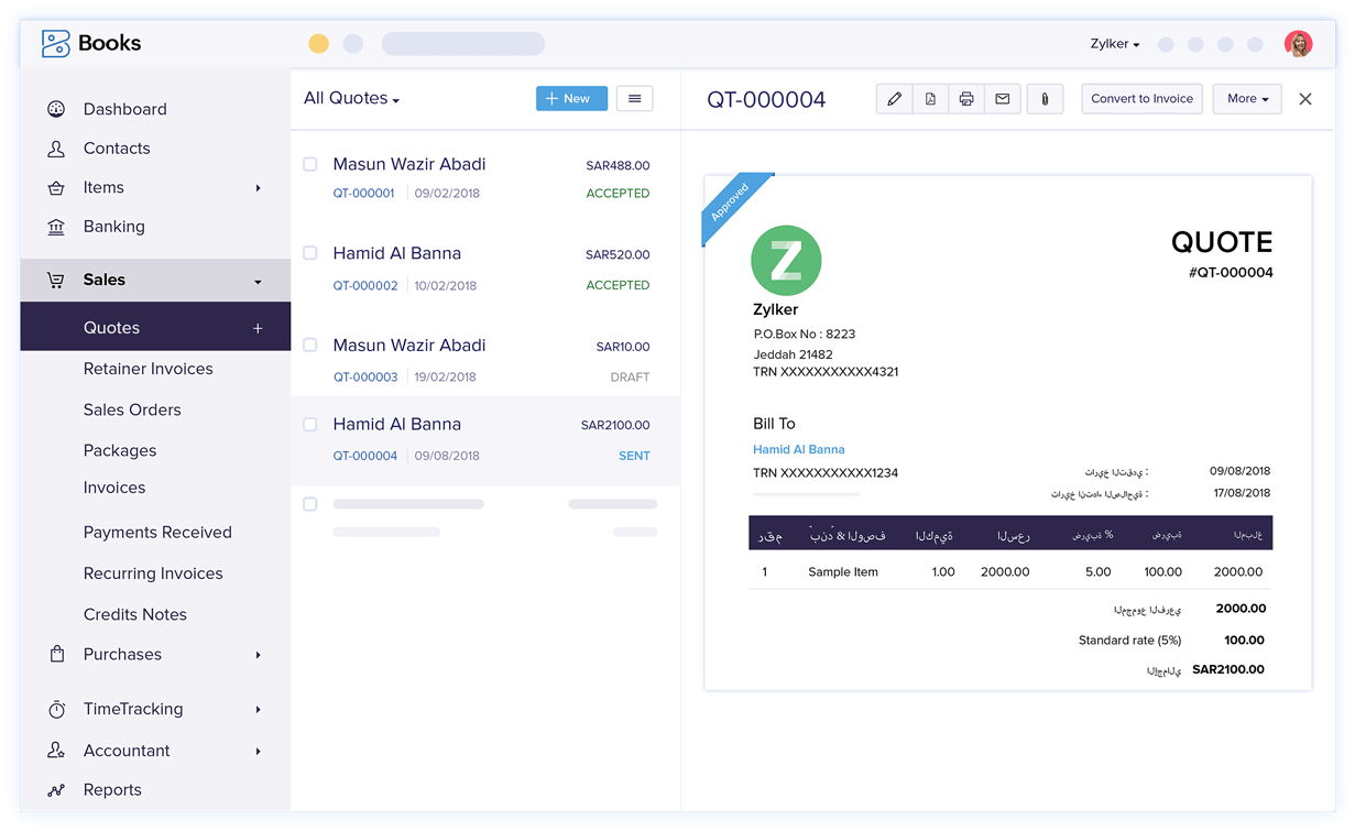 Create Quotes - Quote & Invoice Software | Zoho Books