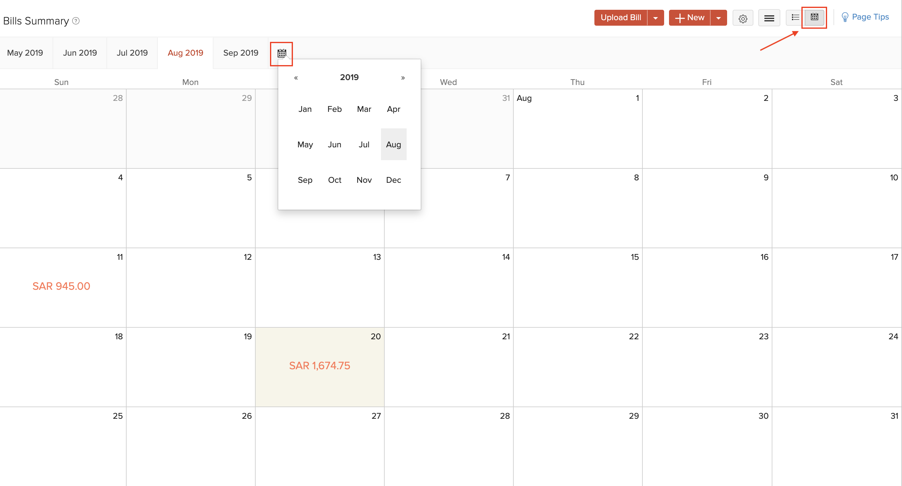 Calendar View