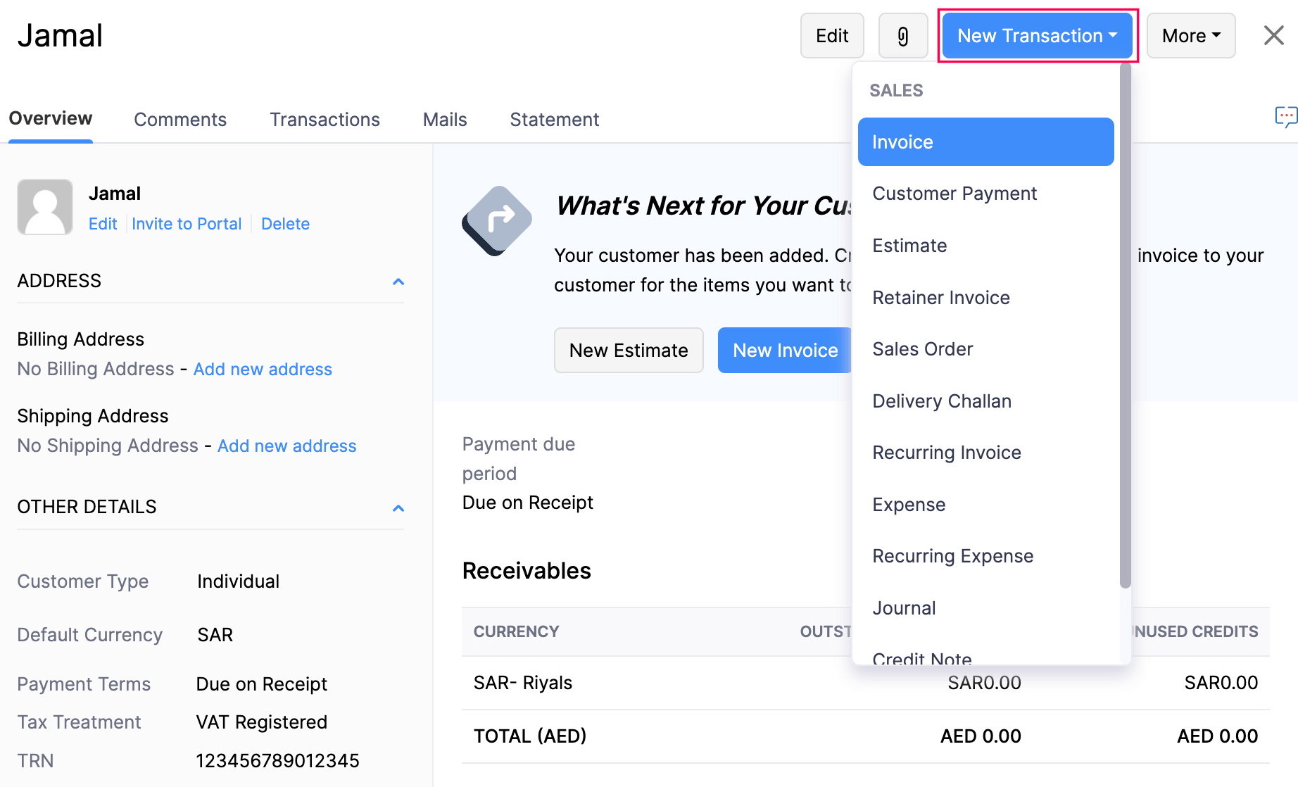 Contact Transaction