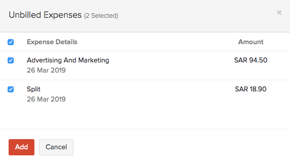 Add Unbilled Expenses