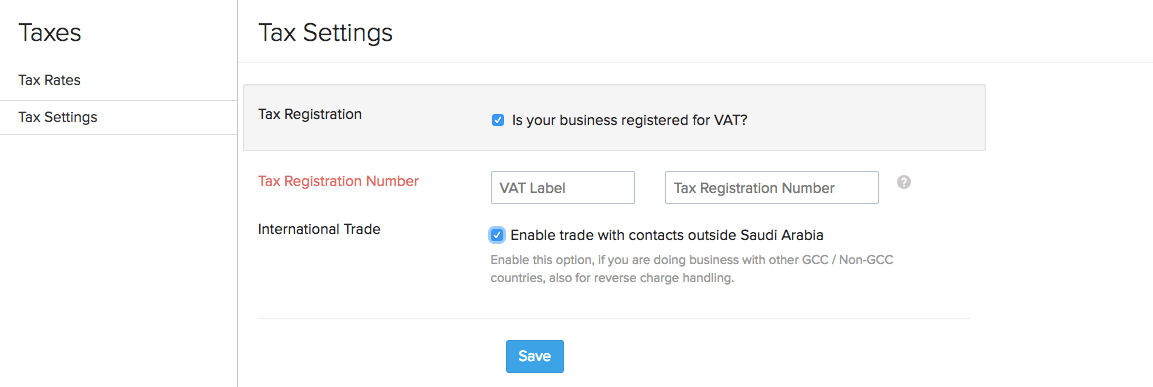 VAT Settings