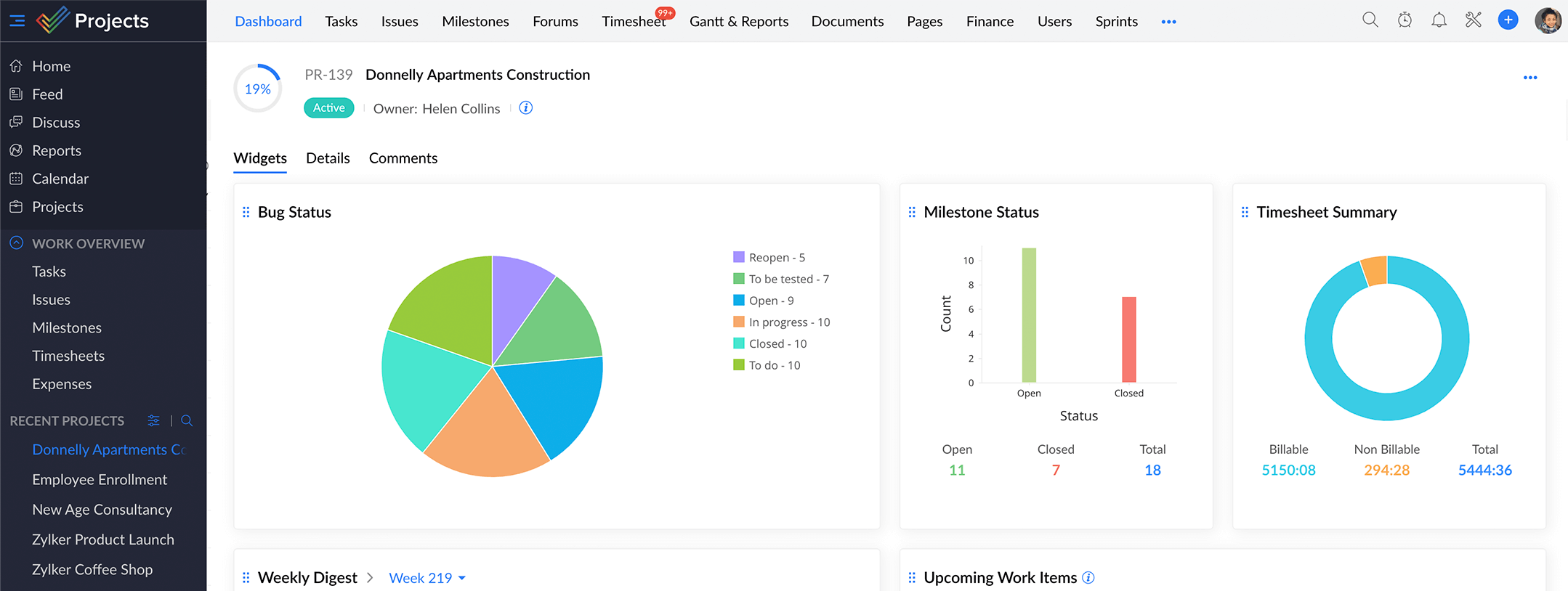 ダッシュボードで進捗状況の全体を把握