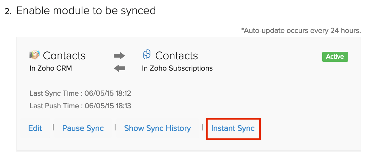 Fetch contact from Zoho CRM