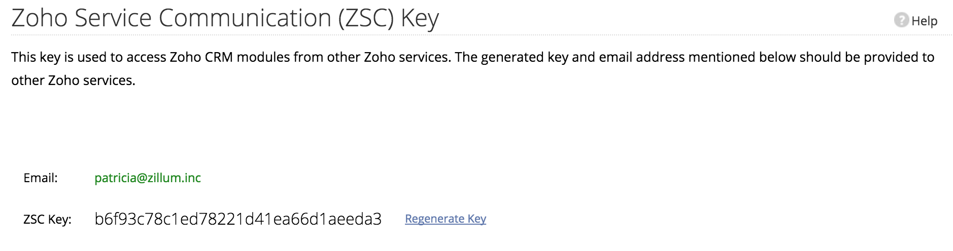 ZSC key generated