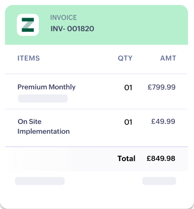 Preview of an invoice | Zoho Billing
