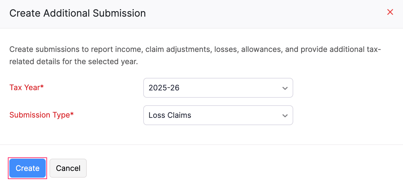 Create Loss Claim