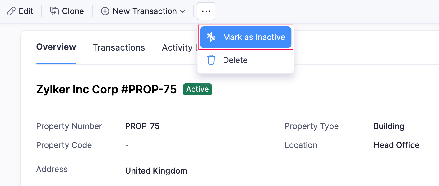 Mark inactive