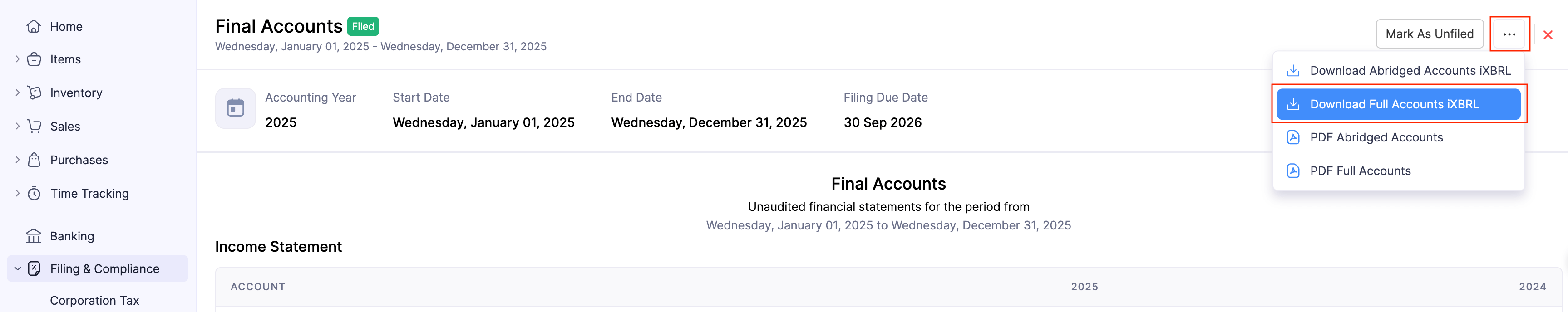Download Full Accounts