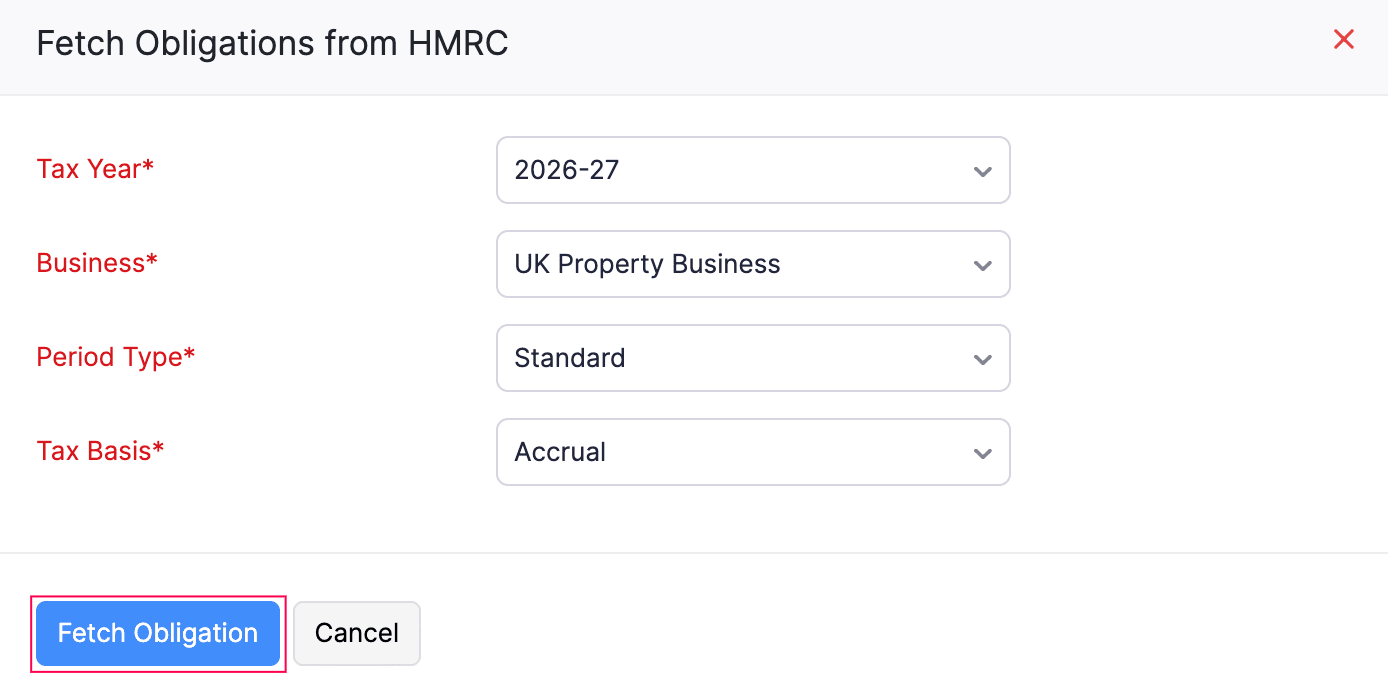 Fetch Obligations from HMRC