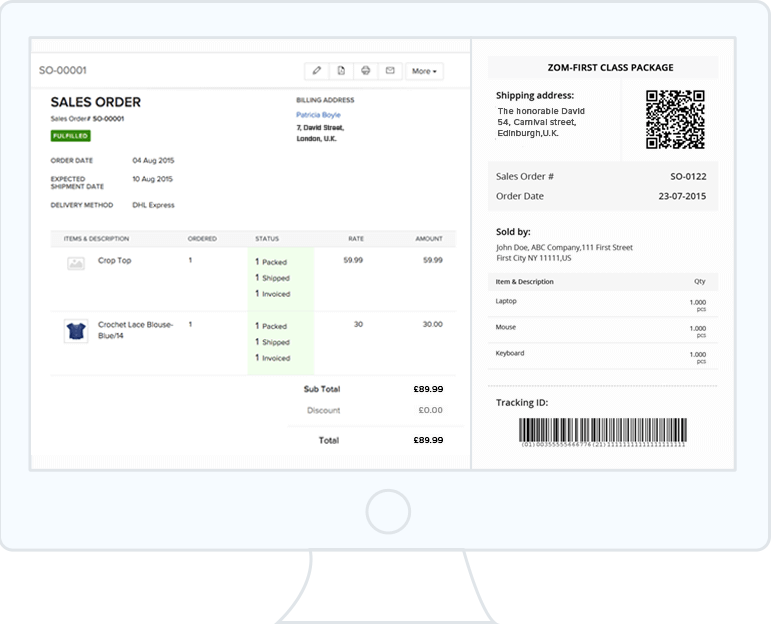 shipment label - salesorder