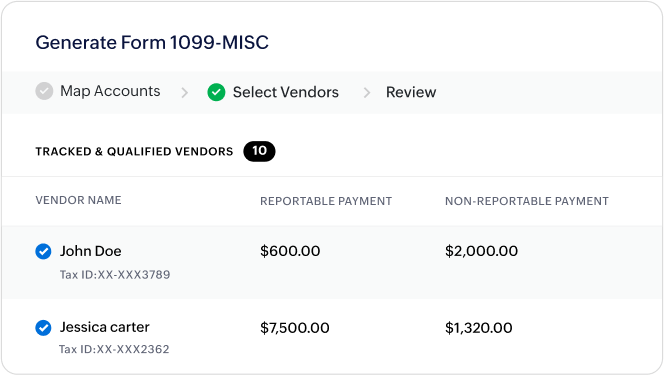 Automatic 1099-MISC and 1099-NEC Generation