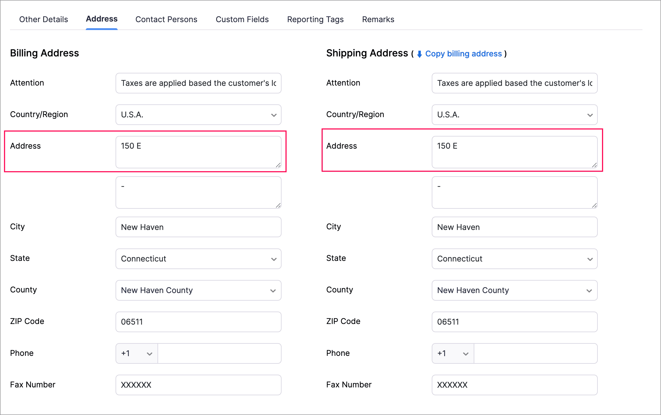 Address Details - Avalara