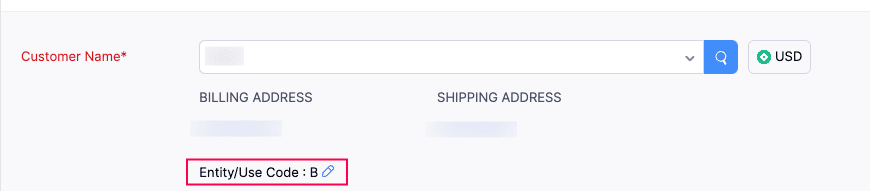 Modify Entity Code in Transactions