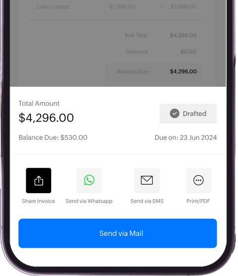 Send invoice PDFs with Zoho Invoice
